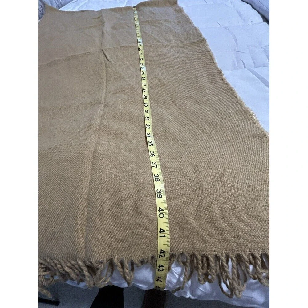 Scarf Wrap Solid Camel with Fringe